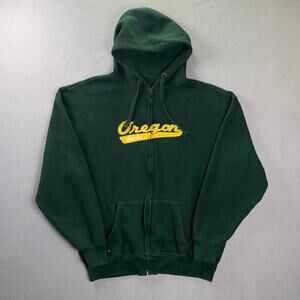 Vintage J. America Oregon Ducks Hoodie Men’s XL Green NCAA Zip Up Sweatshirt